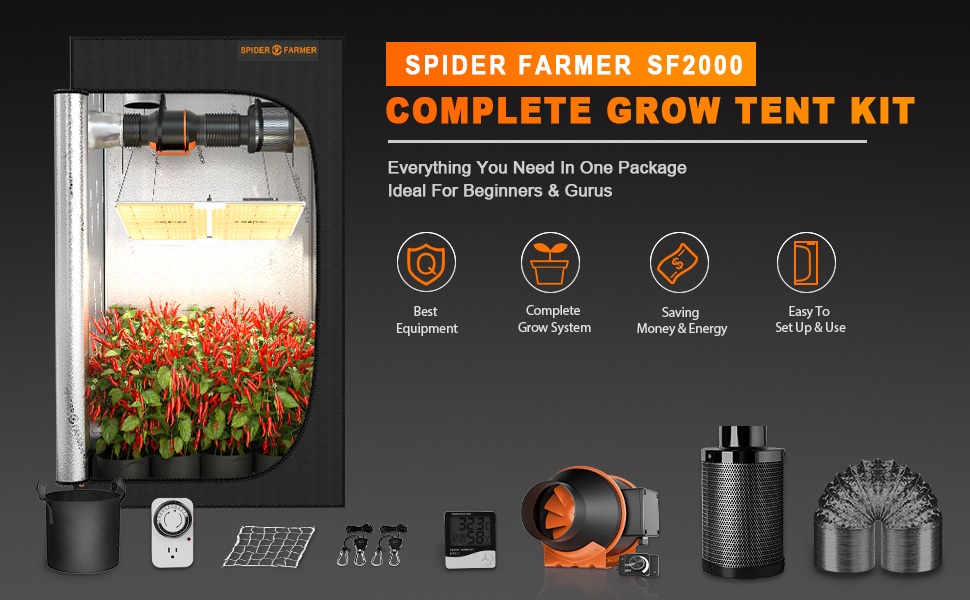 Spider Farmer SF2000 Full Grow Tent Kits