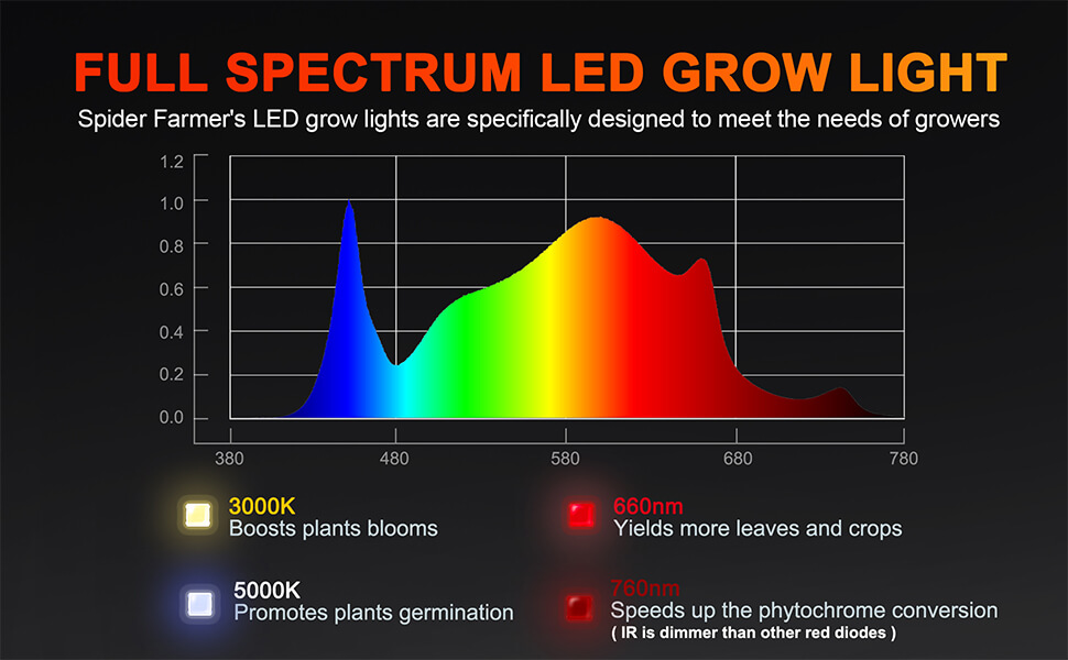 Spectrum ratio of SF2000 LED