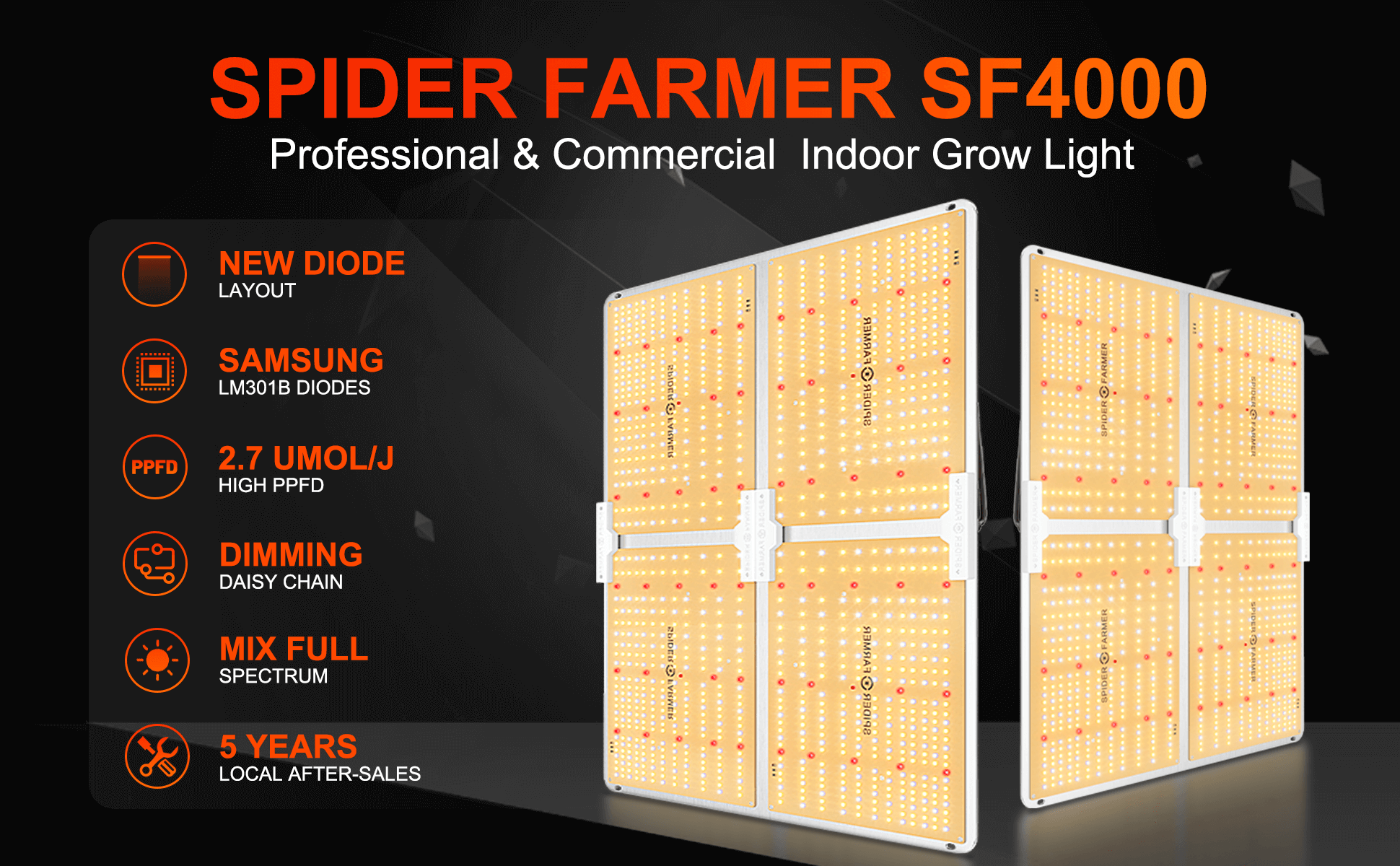 spider farmer sf4000 450w led grow light