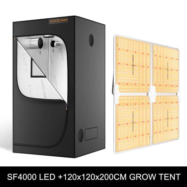 spider farmer sf4000 led grow light+120x120x200cm grow tent kits