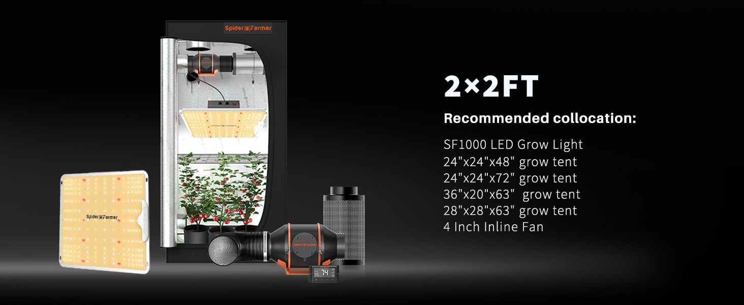 Spider Farmer®3'x3'x6' (90x90x180cm) 1680D High Reflective Indoor Grow Tent
