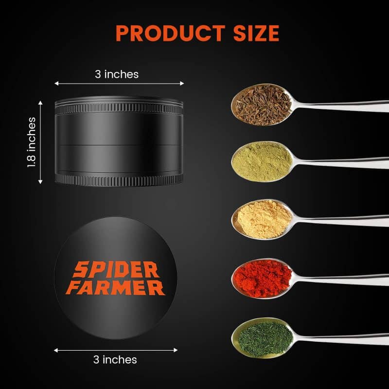 Size of Spider Farmer Spice Grinder