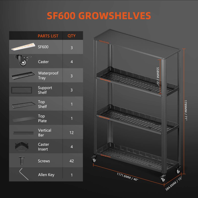 SF SF600 + Plant Stand with Plant Trays